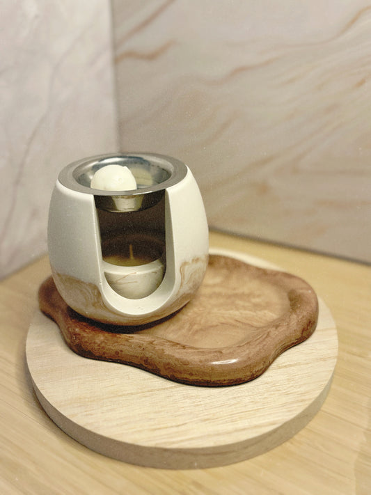 Suporte Aromático com Porta-Vela Integrado